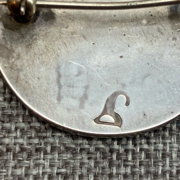 Vintage Sterling Silver Pin Brooch Hopi Aztec Tribal Native American Textured - Picture 4 of 8